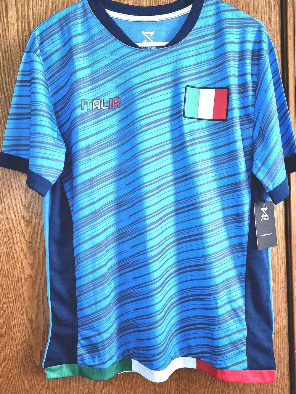 NWT Men Soccer Jersey Italy World Cup M L XL Blue